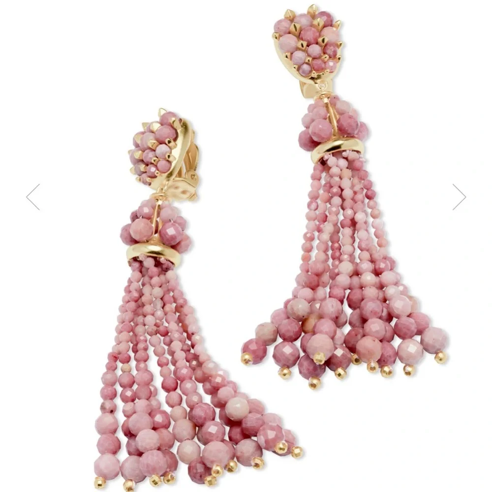 KENDRA SCOTT Cecily Genuine stone CLIP ON earrings PINK